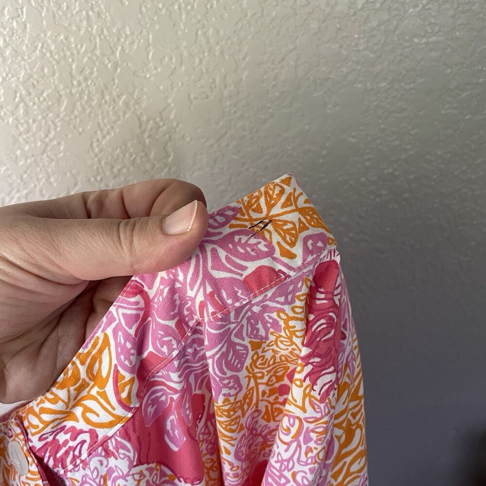 Lilly Pulitzer Womens 4 Pink Cropped Pant Monkey Elephant Vacation Preppy Beach - Picture 5 of 11
